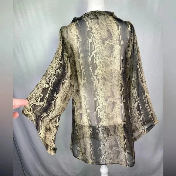 Show Me Your Mumu Dress Python Snake Sheer Black Vneck Dress Size Medium - Picture 6 of 11